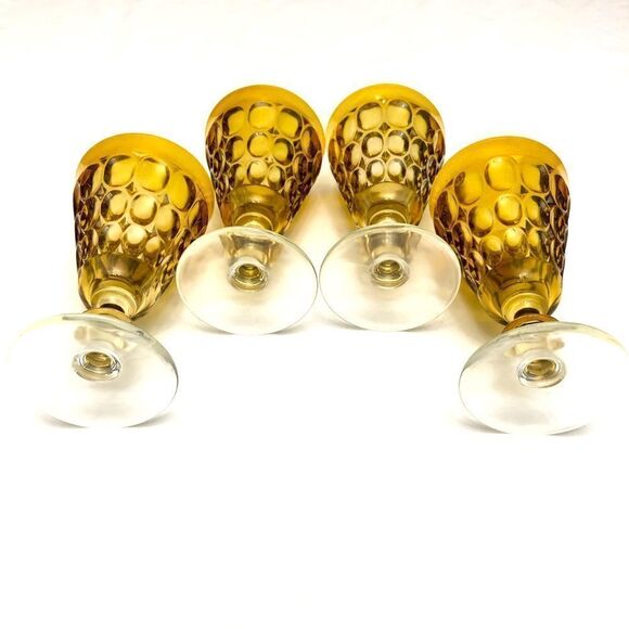 Set of 4 Yellow Wine Glasses - Picture 2 of 7
